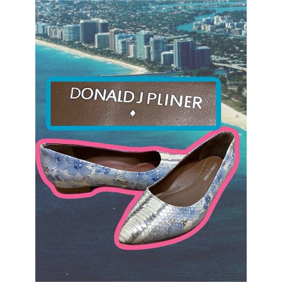 Donald J pliner Adore Gray Python Studded Flats size 8 M Great condition!! - Picture 1 of 10